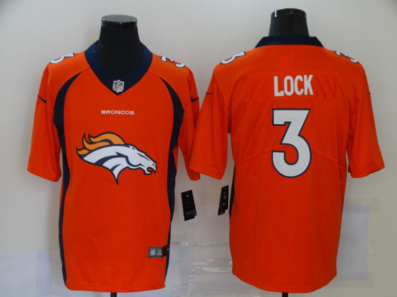 Men's Denver Broncos Drew Lock #3 Orange Jersey